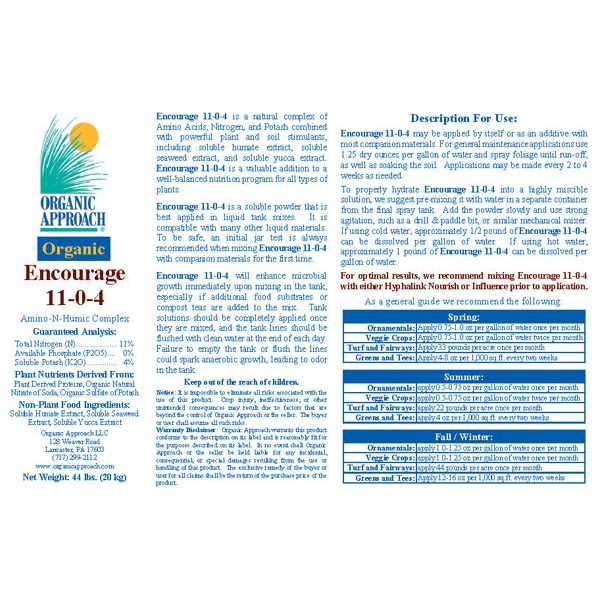 Organic Approach Encourage 11-0-4 Organic Amino Acids