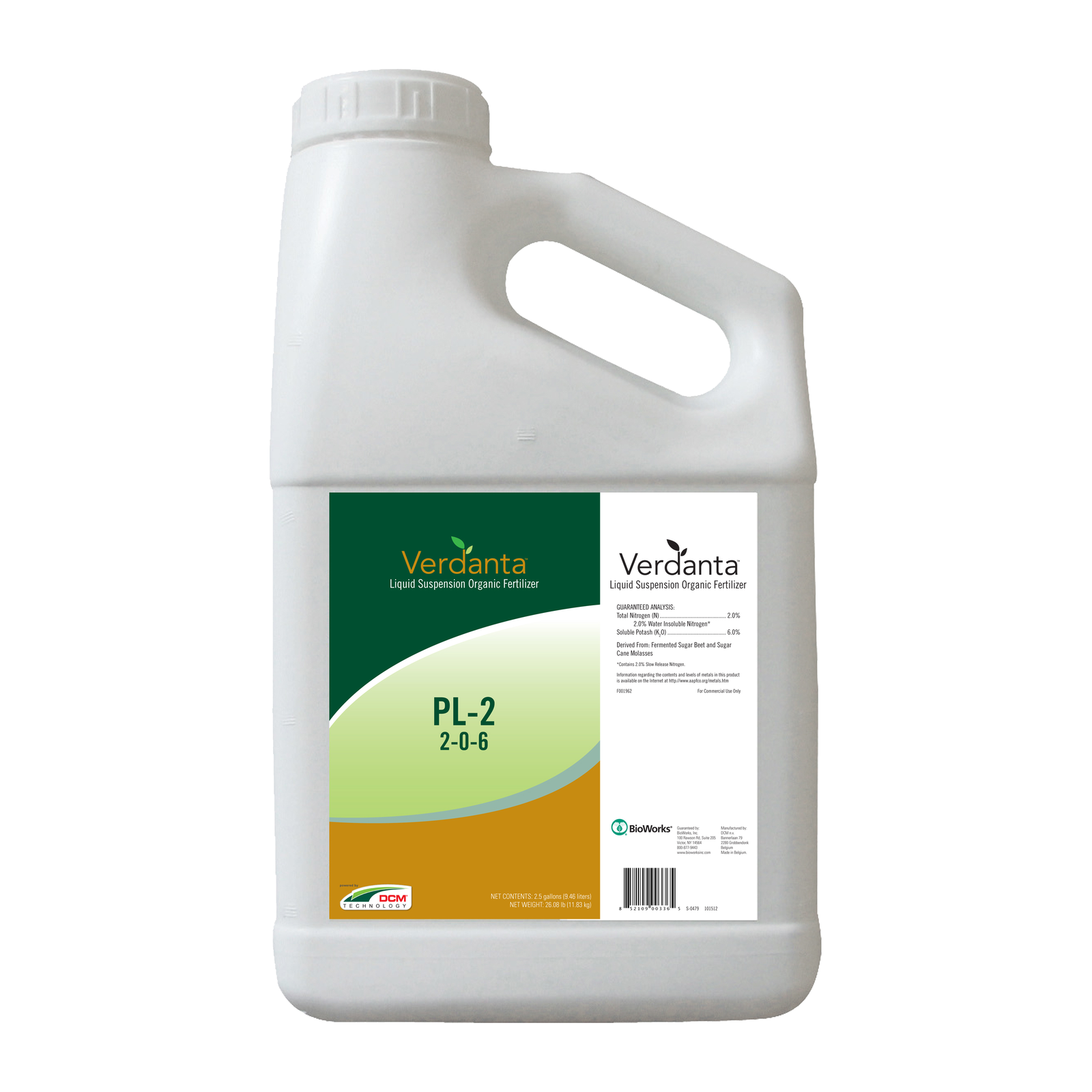 liquid organic nitrogen fertilizer Verdanta PL-2 Organic 2-0-6 Fertilizer