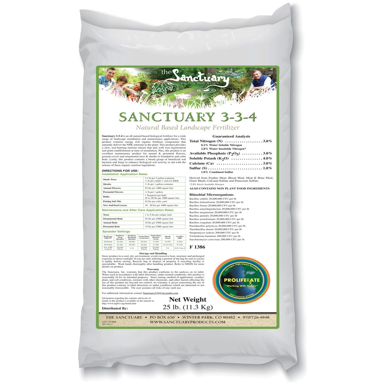 Sanctuary 3-3-4 Natural Fertilizer, 25 lb. Bag