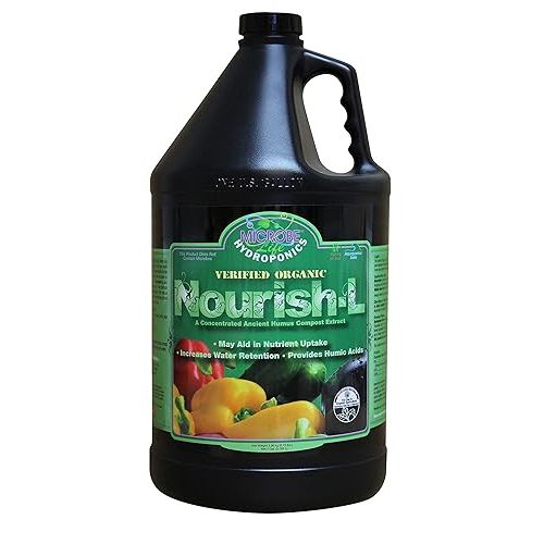 MICROBE LIFE HYDROPONICS Nourish-L Liquid Fertilizer for Hydroponics Gardening, Stimulator to Enhance Plant Nutrient Absorption for Fruits and Vegetables, Better Yields Better Grows, 1 Gallon