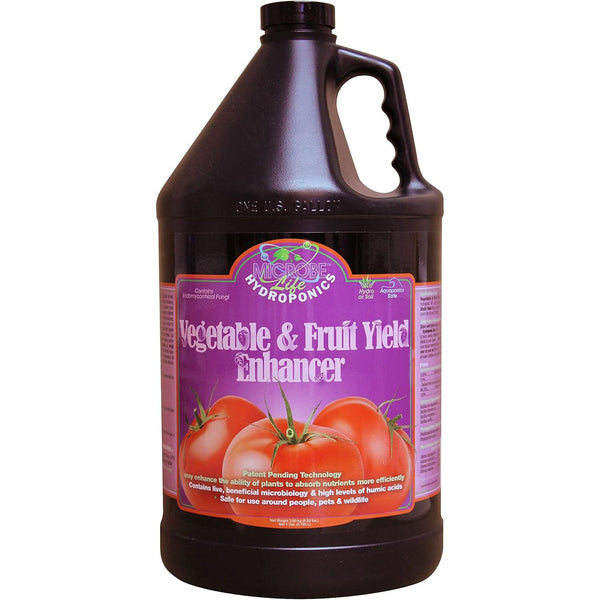 Microbe Life Hydroponics Fruit and Vegetable Plant Growth Yield Enhancer, Plant Nutrients for Better Growth and Yield, Use with Any Feeding Systems Including Hydroponics or Soil, 1 Gallon