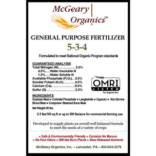 McGeary Organics 5-3-4 General Purpose Fertilizer Organic Fertilizer GrowItNaturally.com