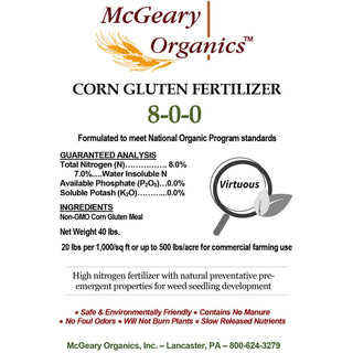 McGeary Organics 8-0-0 Corn Gluten Meal Organic Fertilizer GrowItNaturally.com