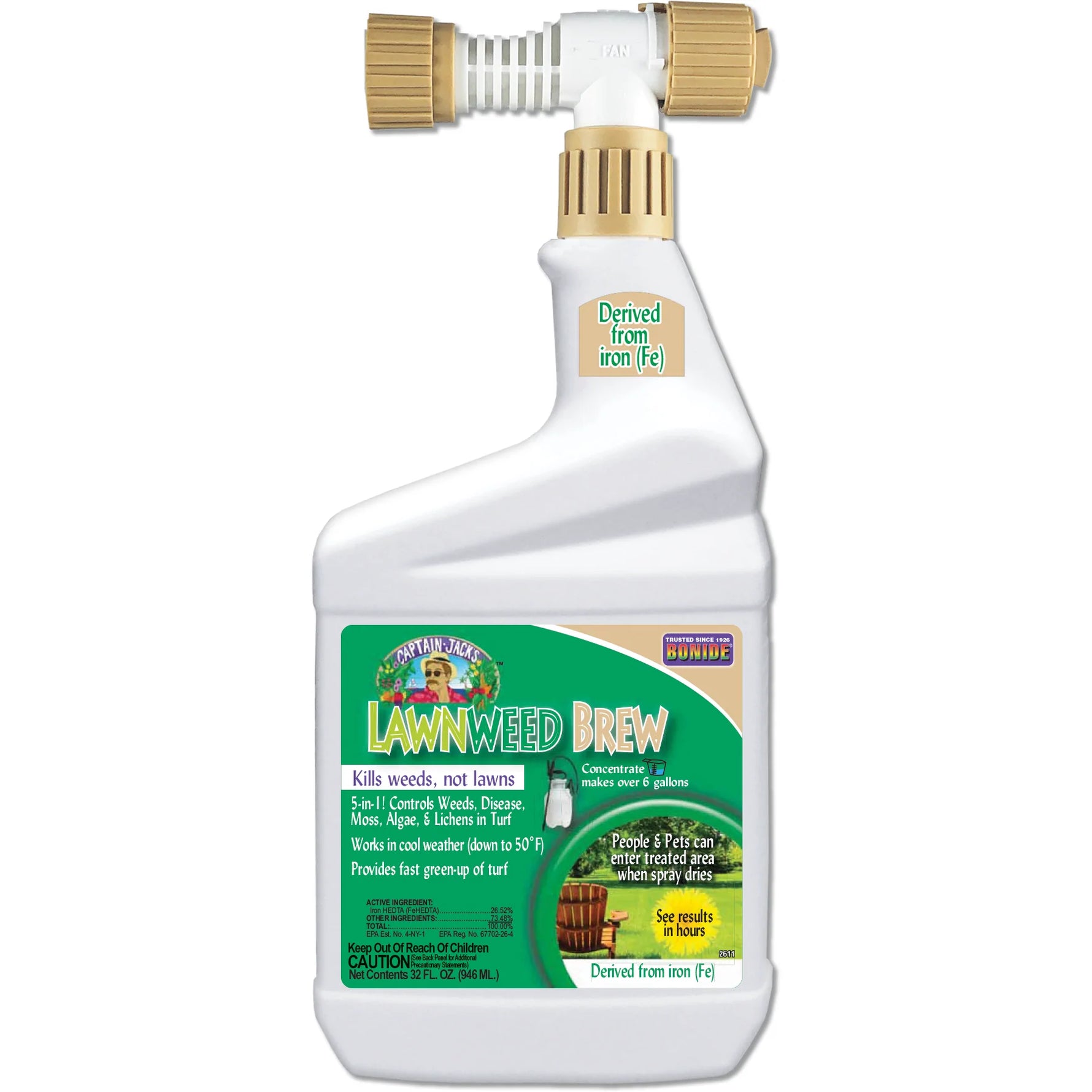 iron x herbicide Captain Jack's Lawnweed Brew Post-Emergent Turf Weed Killer